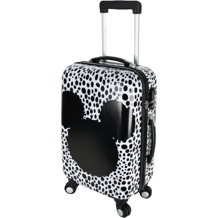 Куфар за ръчен багаж Disney-Love Mickey, ABS, 50 x 34 x 21 см, 31 L, черно-бял