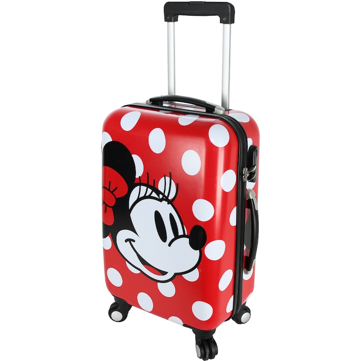 Disney Love Mickey Keményfalú Gurulós Bőrönd 50 x 34 x 21 cm, piros-fehér
