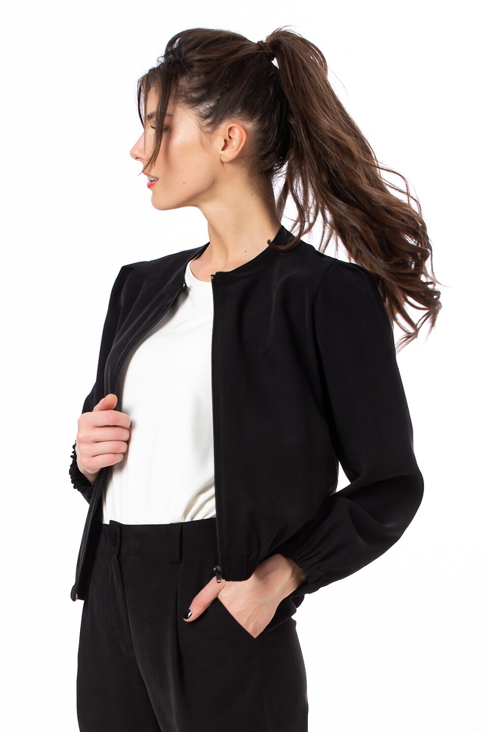 Sense, Jacheta usoara cu terminatii elastice Avery, NEGRU, 2XL