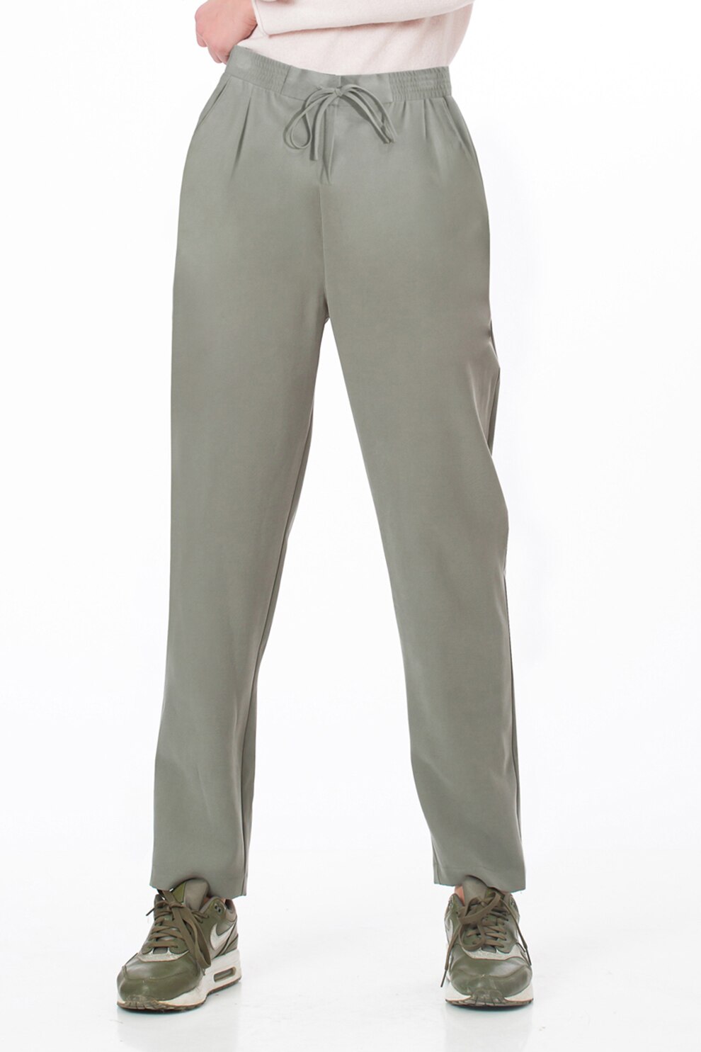 Sense, Pantaloni jogger cu talie inalta Avery, Kaki