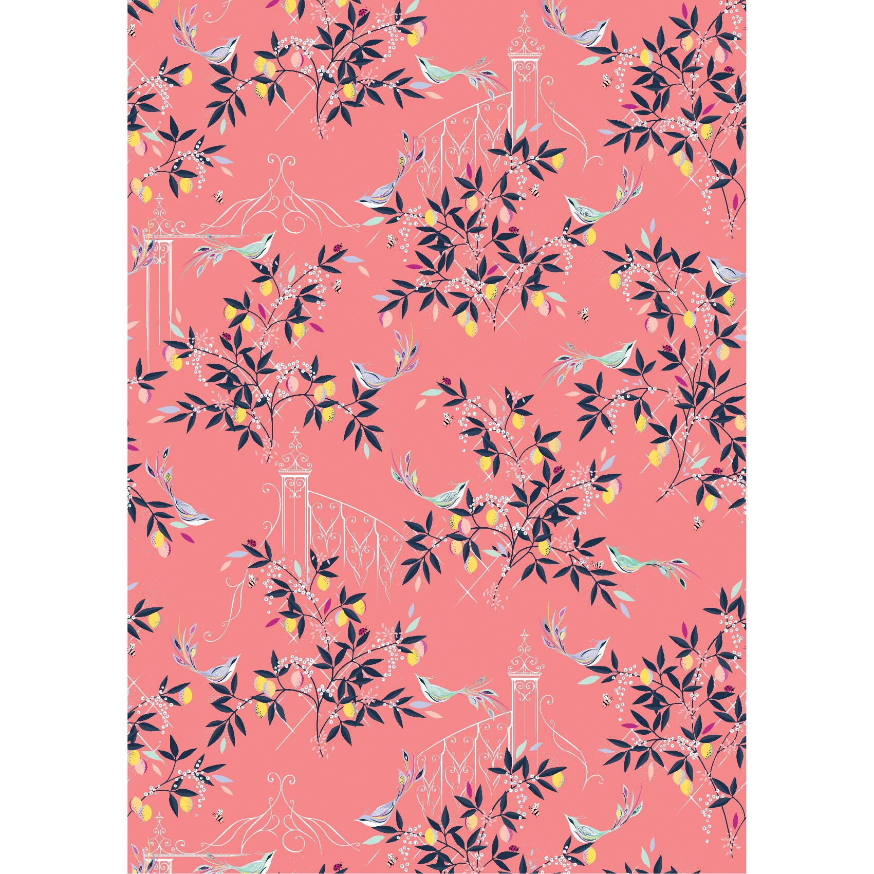 Hartie de impachetat Sara Miller Coral Orchard, rollwrap, Cu model