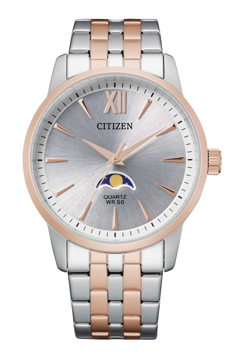 Citizen, Ceas quartz de otel inoxidabil, Argintiu/Auriu rose