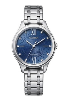 Citizen, Ceas de otel inoxidabil decorat cu cristale, Argintiu Citizen, Ceas de otel inoxidabil decorat cu cristale, Argintiu