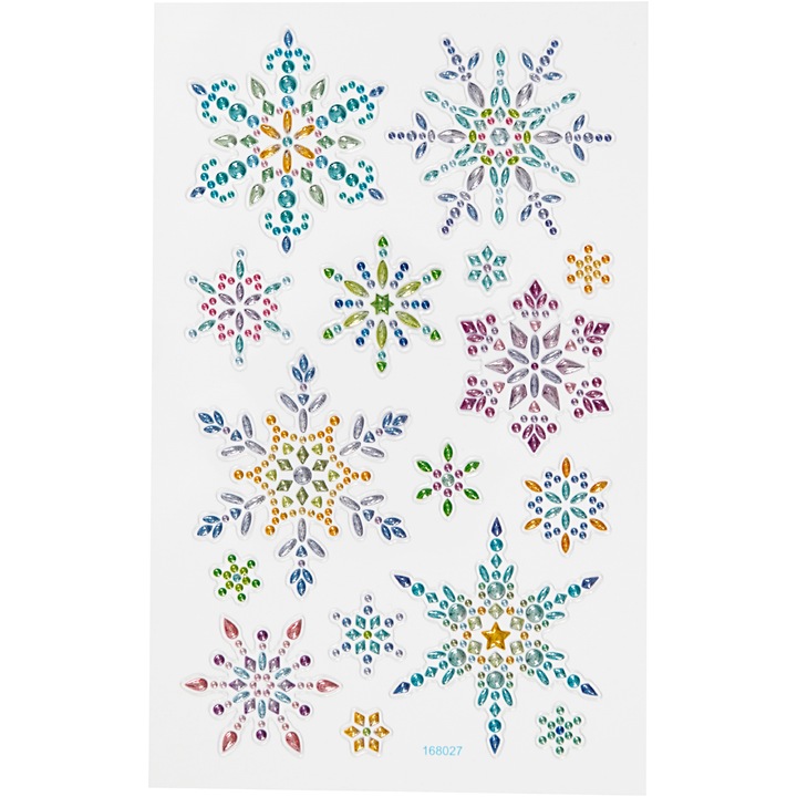 Stickere decorative cu diamante, fulgi de zapada, 15x16,5 cm