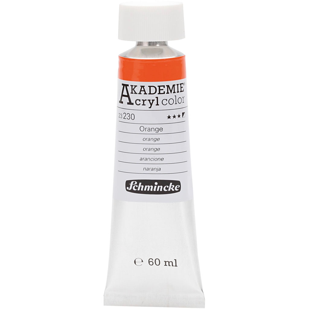 Vopsea acrilica, Schmincke AKADEMIE®, portocaliu (230), semitransparenta, 60 ml