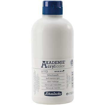 Vopsea acrilica, Schmincke AKADEMIE®, alb melange (113), semitransparenta, 500 ml Vopsea acrilica, Schmincke AKADEMIE®, alb melange (113), semitransparenta, 500 ml