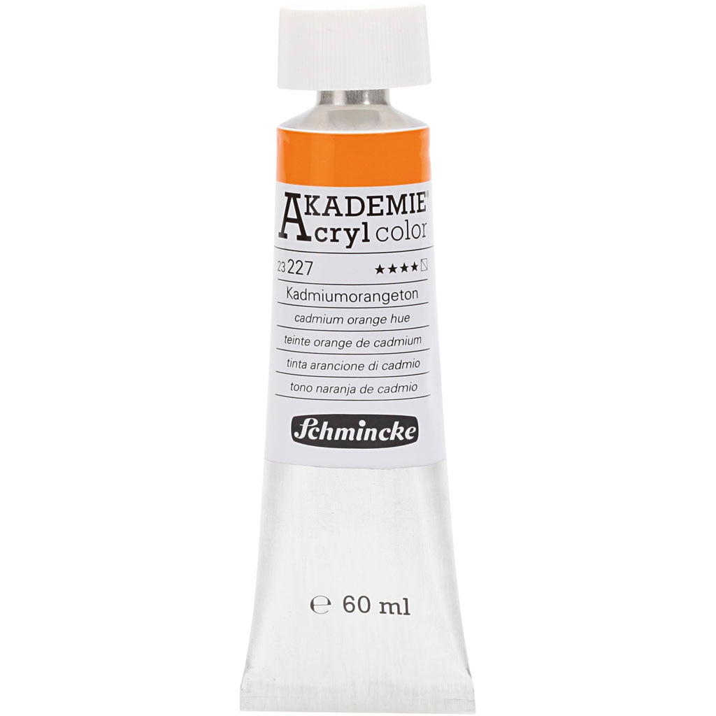 Vopsea acrilica, Schmincke AKADEMIE®, portocaliu cadmiu (227), semitransparenta, 60 ml
