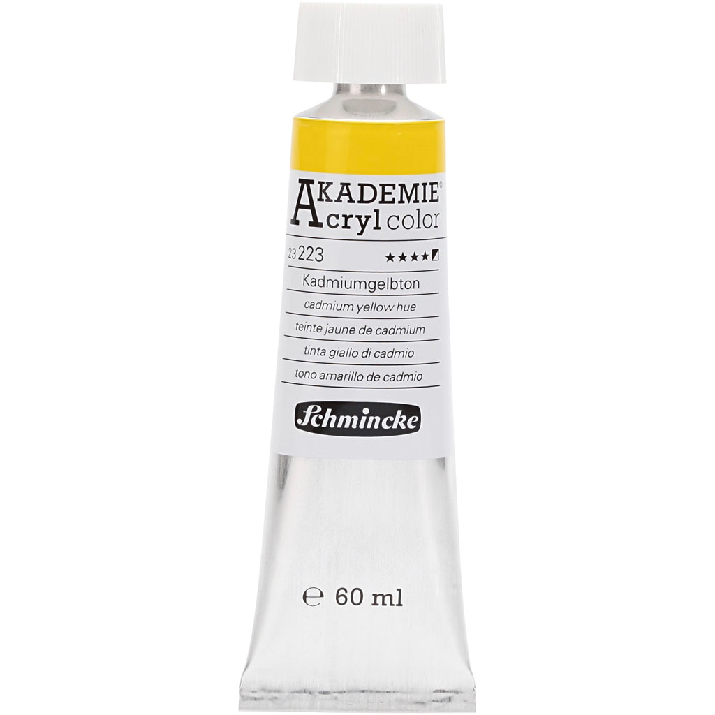 Vopsea acrilica, Schmincke AKADEMIE®, galben cadmiu (223), semitransparenta, 60 ml