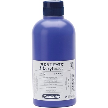 Vopsea acrilica, Schmincke AKADEMIE®, albastru ultramarin (442), semitransparenta, 500 ml Vopsea acrilica, Schmincke AKADEMIE®, albastru ultramarin (442), semitransparenta, 500 ml