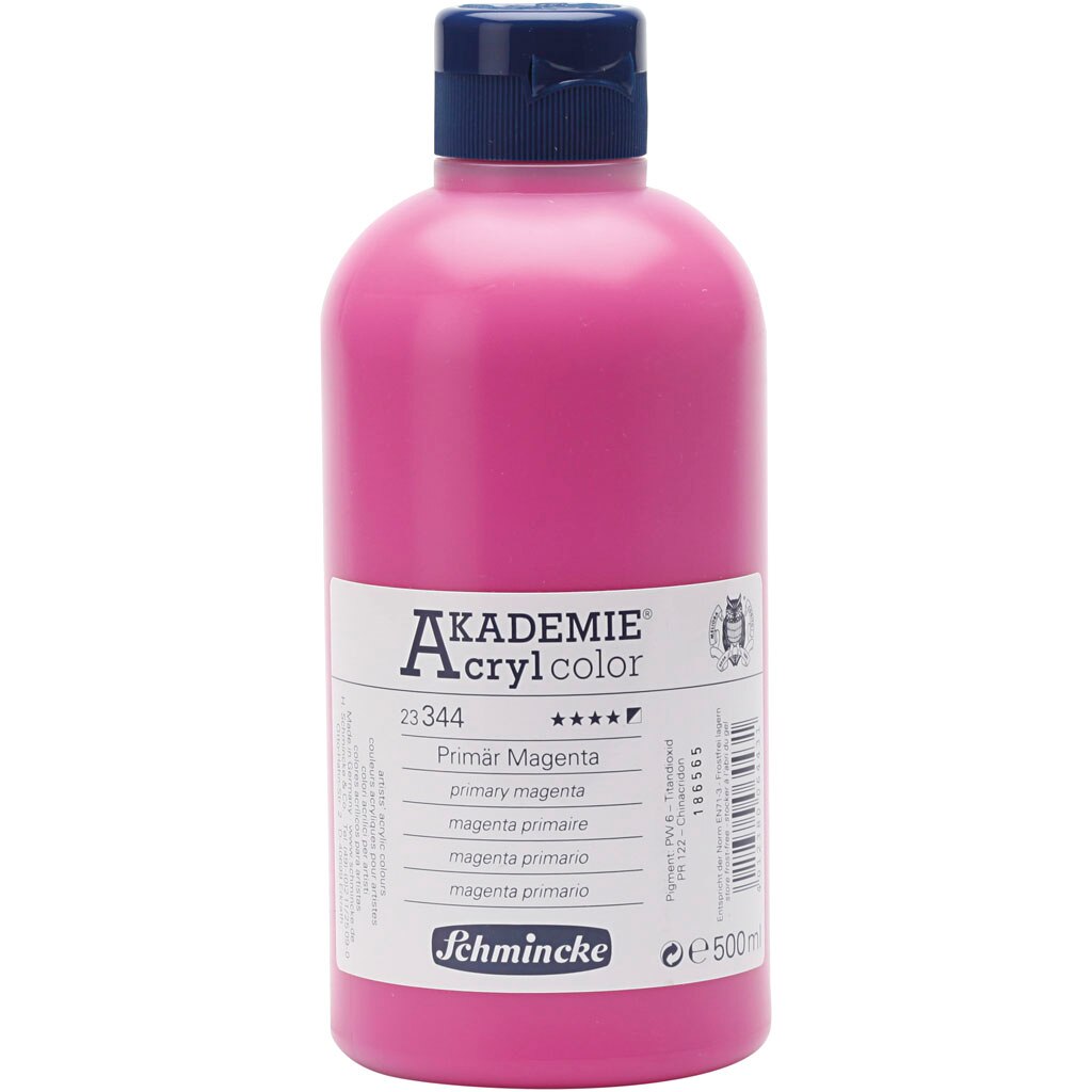 Vopsea acrilica, Schmincke AKADEMIE®, magenta primara (344), semitransparenta, 500 ml