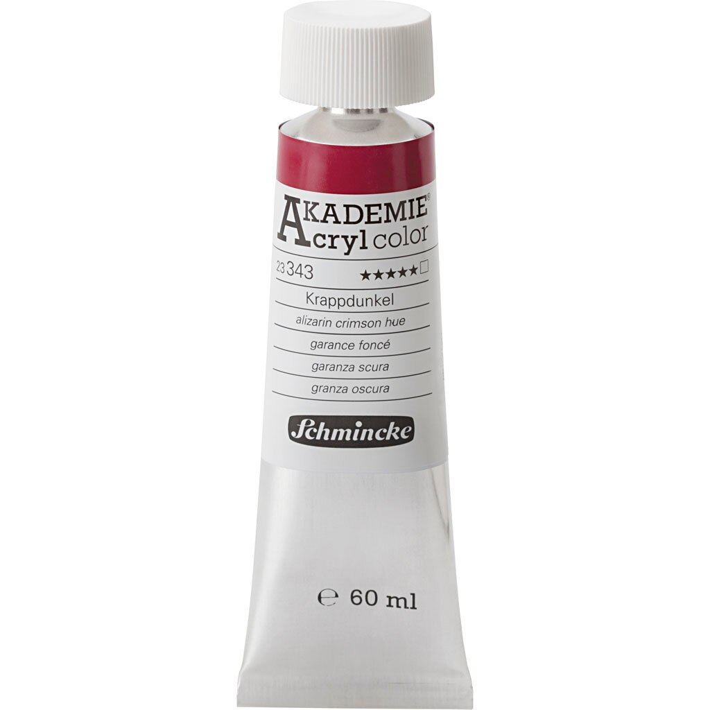 Vopsea acrilica, Schmincke AKADEMIE®, madder dark (343), transparenta, 60 ml