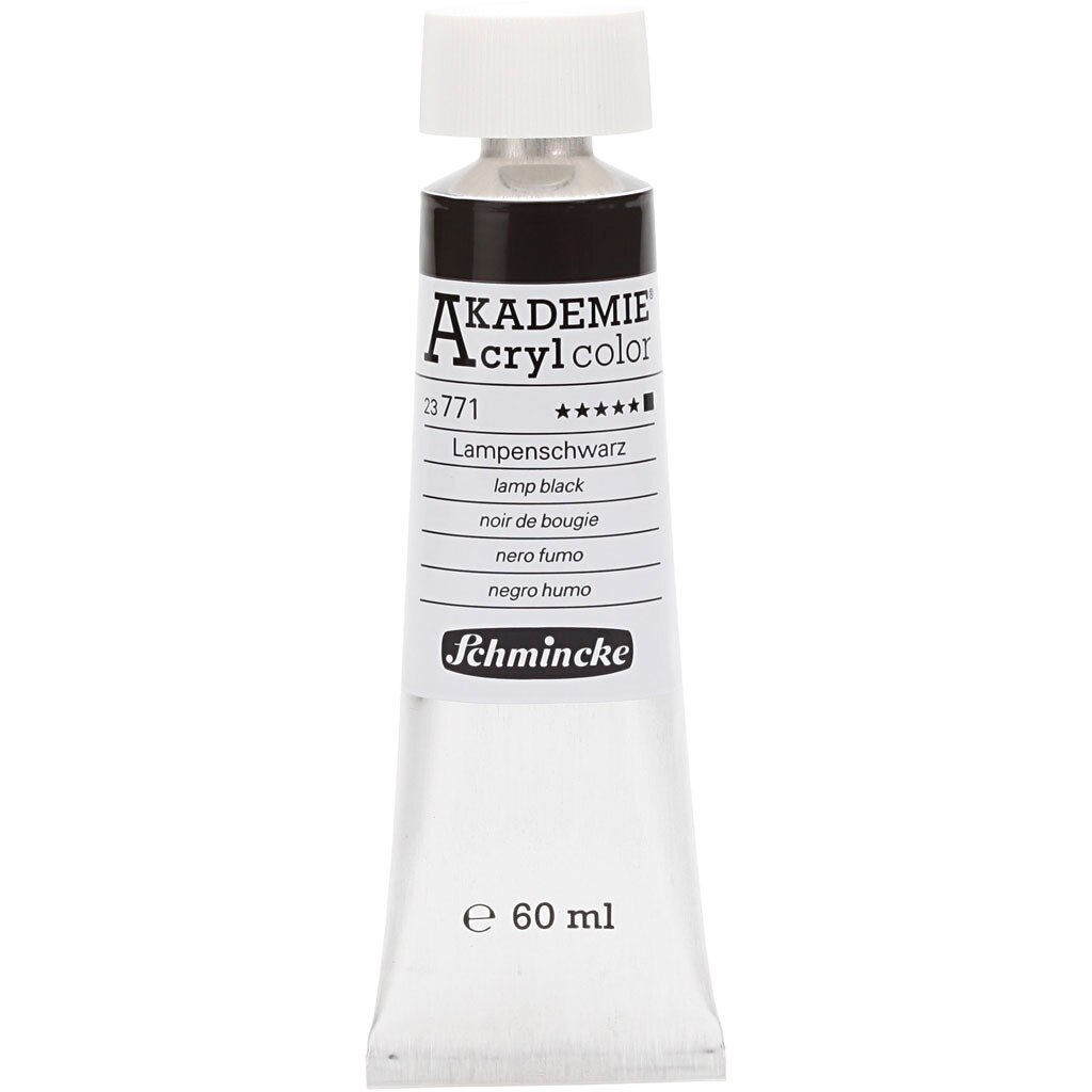 Vopsea acrilica, Schmincke AKADEMIE®, Negru lampa (771), opaca, 60 ml
