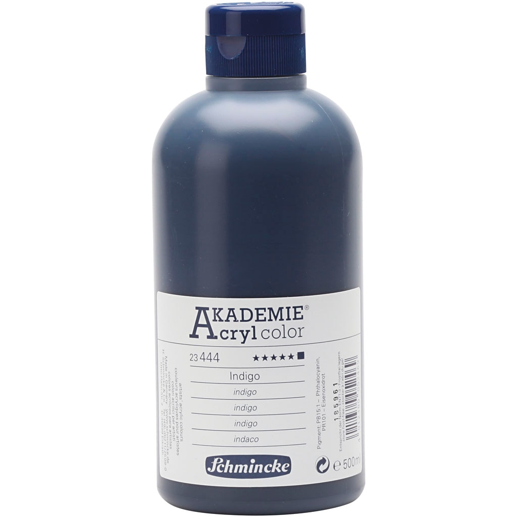 Vopsea acrilica, Schmincke AKADEMIE®, indigo (444), opac, 500 ml