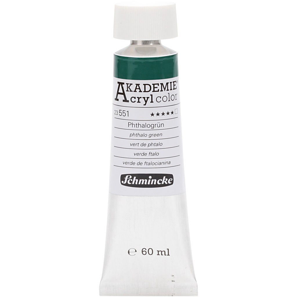 Vopsea acrilica, Schmincke AKADEMIE®, verde inchis (551), transparent, 60 ml