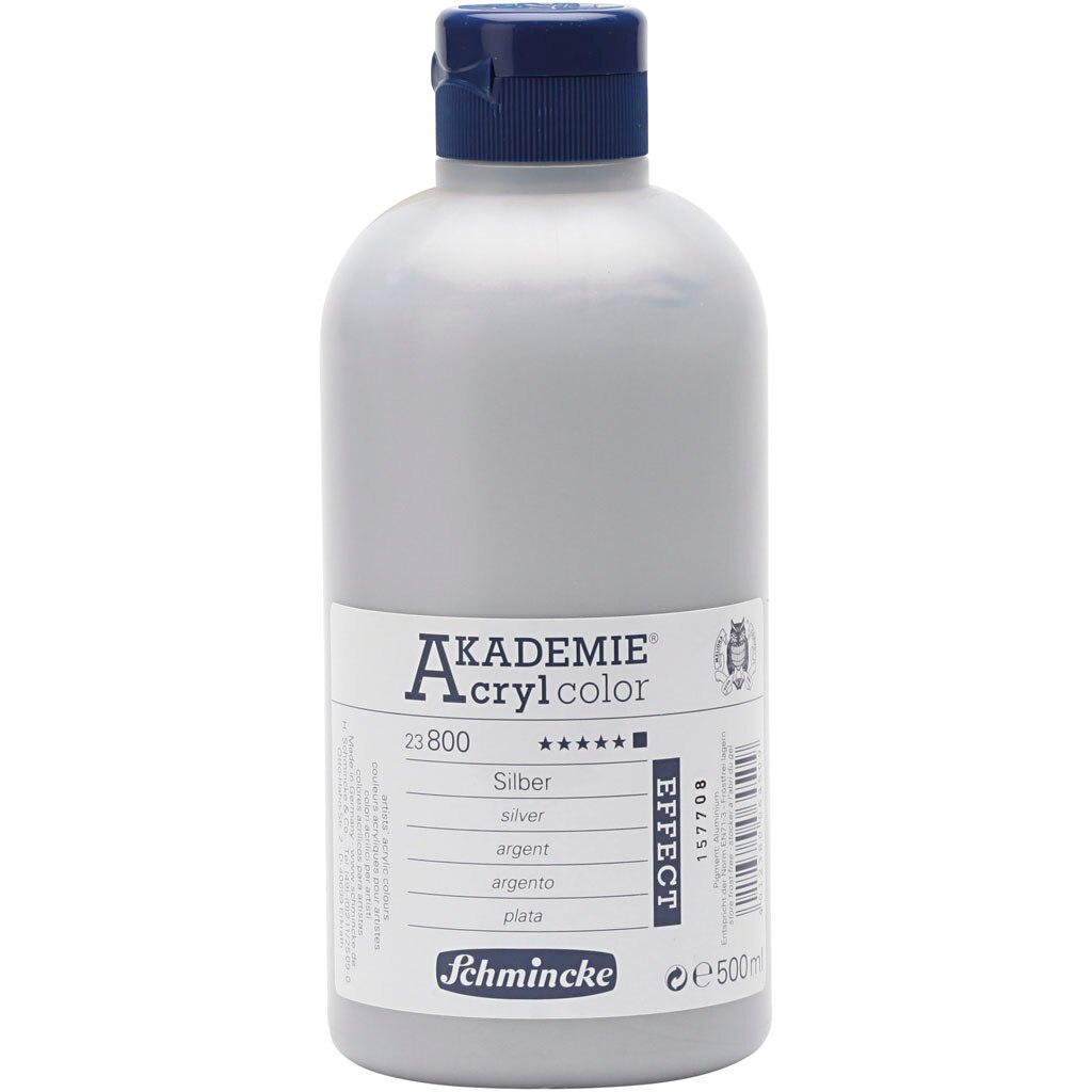Vopsea acrilica, Schmincke AKADEMIE®, argintiu (800), opac, 500 ml