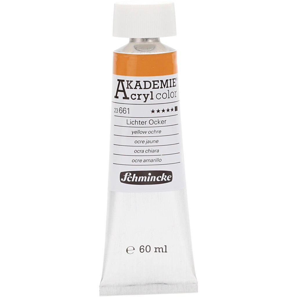 Vopsea acrilica, Schmincke AKADEMIE®, ocru deschis (661), opac, 60 ml
