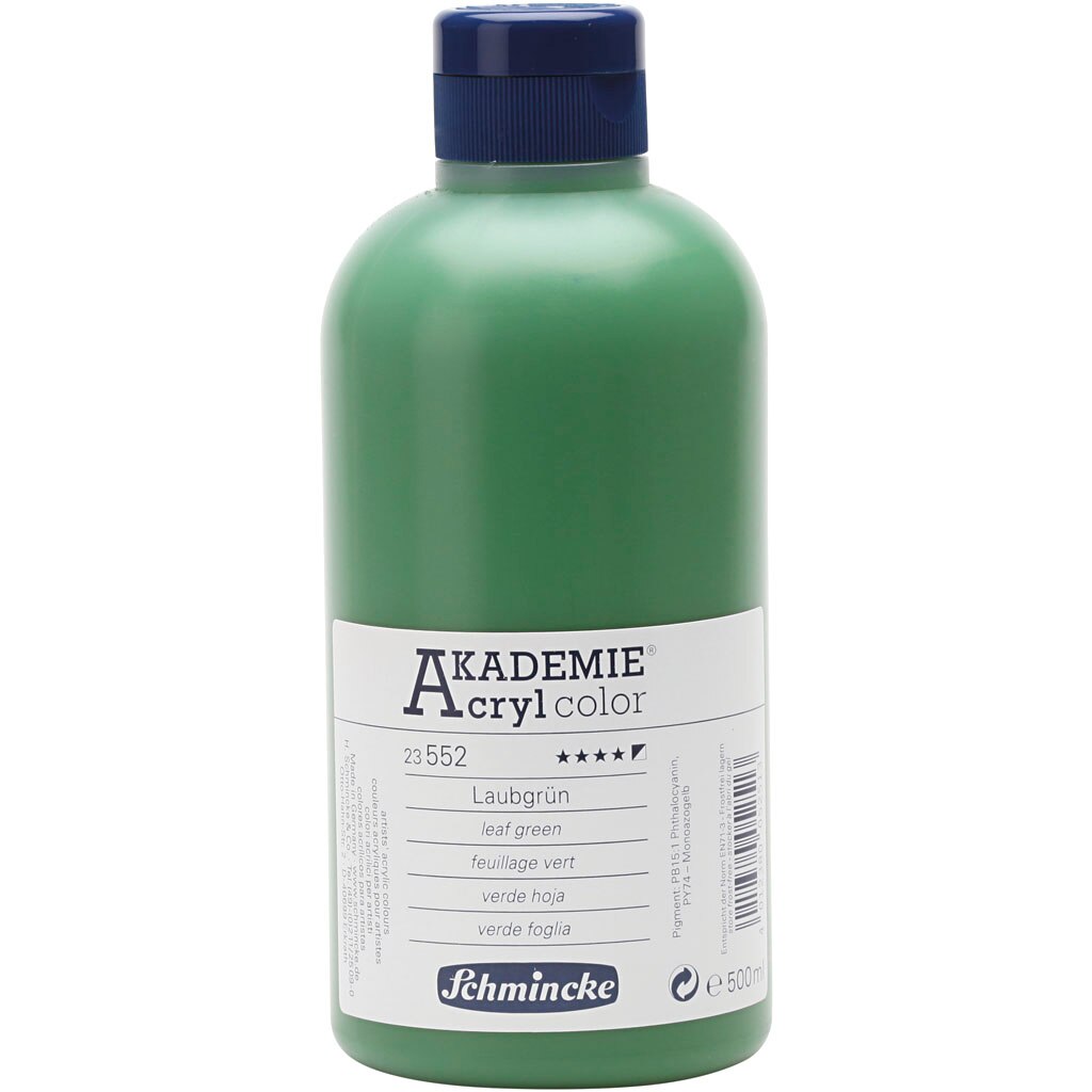 Vopsea acrilica, Schmincke AKADEMIE®, verde frunze (552), semitransparenta, 500 ml