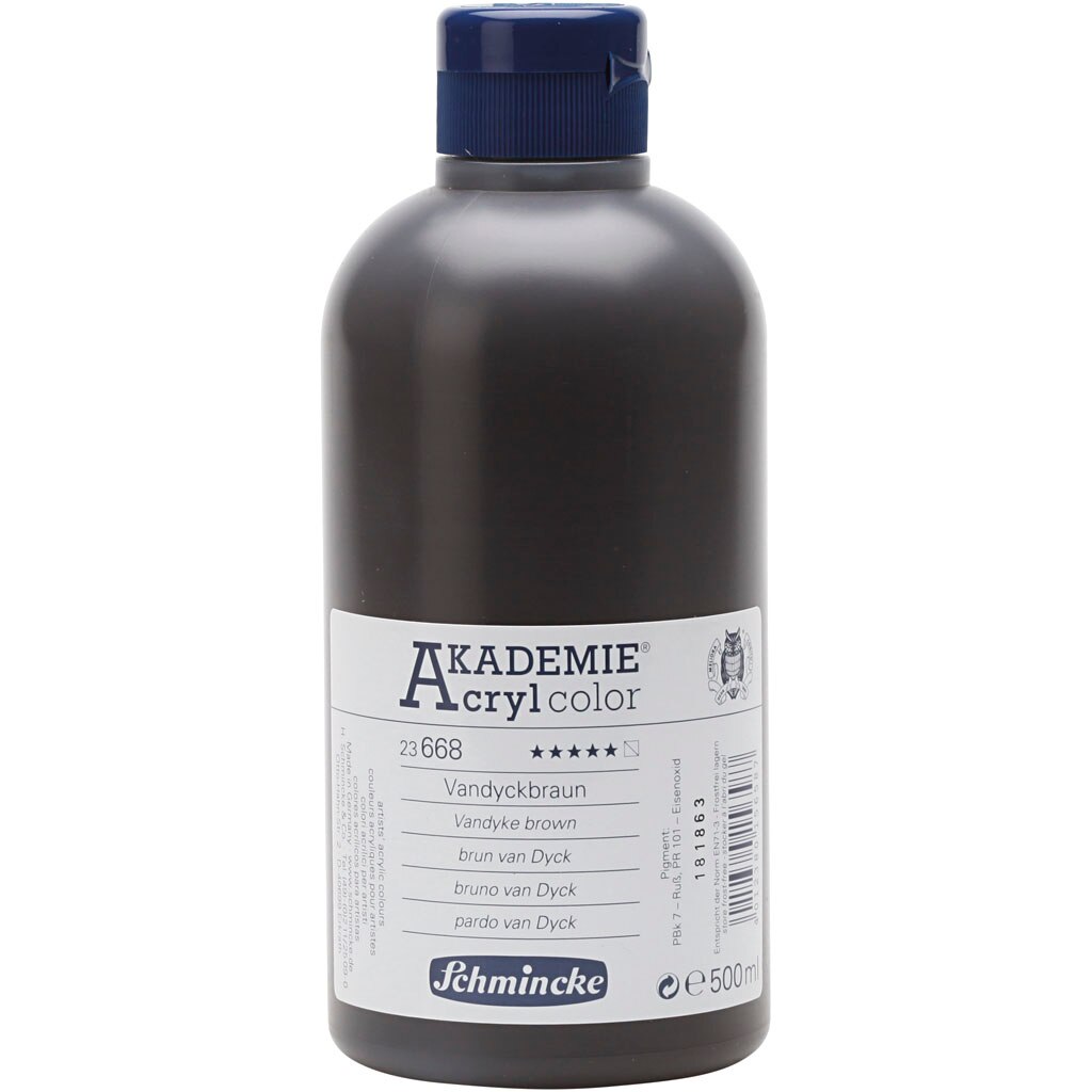 Vopsea acrilica, Schmincke AKADEMIE®, maro Vandyck (668), semitransparenta, 500 ml