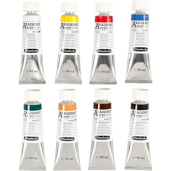 Set 6 x vopsea acrilica Schmincke AKADEMIE®, culori asortate, 8x60 ml Set 6 x vopsea acrilica Schmincke AKADEMIE®, culori asortate, 8x60 ml