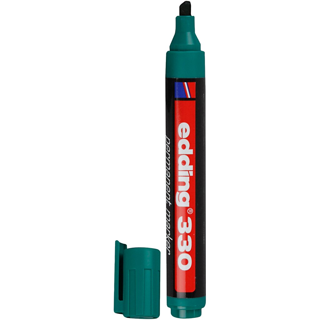 Marker permanent Edding 330, verde, latimea liniei 1-5 mm
