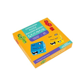 Puzzle cuburi lemn Emotii, Expression Building Blocks, +3 ani Puzzle cuburi lemn Emotii, Expression Building Blocks, +3 ani