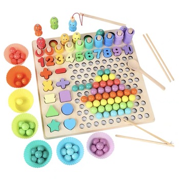 Joc de indemanare, din lemn, Montessori, Cifre, Operatii matematice, Pescuit magnetic, +3 ani Joc de indemanare, din lemn, Montessori, Cifre, Operatii matematice, Pescuit magnetic, +3 ani