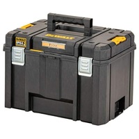 Cutie profesionala transport scule DeWALT DWST83346-1, sistem TSTAK VI, protectie IP54, capacitate 44 litri, incarcare maxima 30 kg, maner cauciuc confortabil, sistem de inchidere sigur