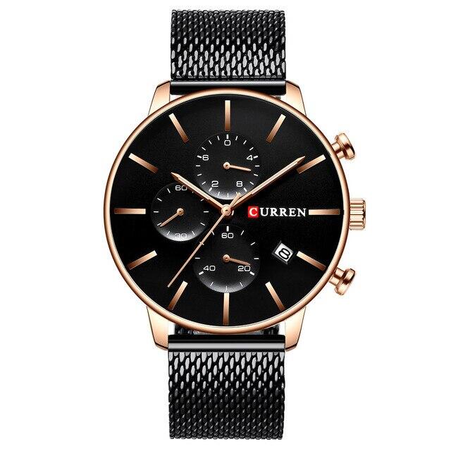 Ceas pentru barbati Curren cu cronograf si afisaj data 8339-A, Negru