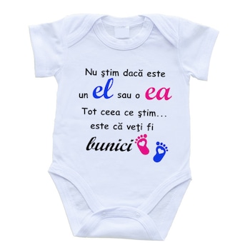 Body anunt nastere pentru bunici, drool, alb, 0-3 luni Body anunt nastere pentru bunici, drool, alb, 0-3 luni