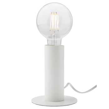 Veioza cu intrerupator cu atingere de culoare alb mat, pentru dormitor, living sau birou, stil modern, industrial, ATS Veioza cu intrerupator cu atingere de culoare alb mat, pentru dormitor, living sau birou, stil modern, industrial, ATS