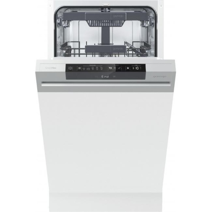 Gorenje GI561D10S Részlegesen beépíthető keskeny mosogatógép, 11 terítékes, TotalDry, D energiaosztály, Ezüst