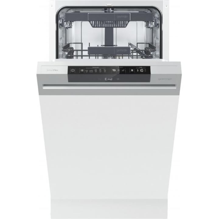 Gorenje GI561D10S Részlegesen beépíthető keskeny mosogatógép, 11 teríték, TotalDry, D energiaosztály, Ezüst