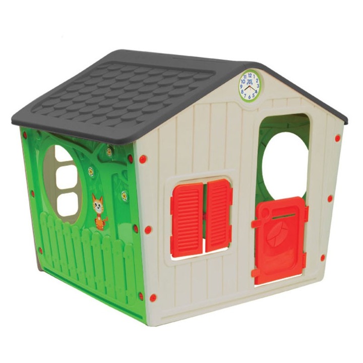 Casuta copii STYLE, pentru gradina, din plastic, dimensiuni 141 x 108 x 115.5 cm,confectionata din material plastic rezistent la razele UV
