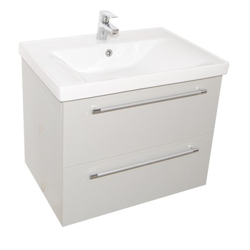 Baza mobilier si lavoar suspendat Badenmob 754, 2 sertare, MDF, PAL, 54x65x45.5 cm, RAL 7044 Baza mobilier si lavoar suspendat Badenmob 754, 2 sertare, MDF, PAL, 54x65x45.5 cm, RAL 7044