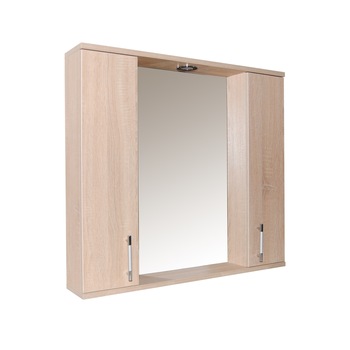 Oglinda baie cu dulap si iluminare Badenmob 020, 4 rafturi, ABS, PAL, 71x80x14 cm, Sonoma Oglinda baie cu dulap si iluminare Badenmob 020, 4 rafturi, ABS, PAL, 71x80x14 cm, Sonoma