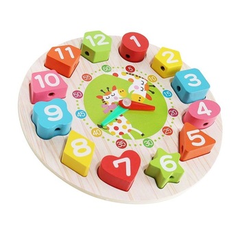 Ceas educativ pentru copii, MT Malatec, puzzle lemn cifre limba engleza, +3 ani Ceas educativ pentru copii, MT Malatec, puzzle lemn cifre limba engleza, +3 ani