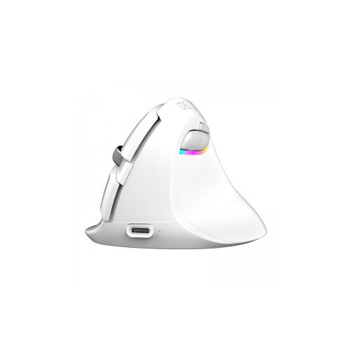 Mouse Mini, DELUX M618, Alb, USB, 2400 DPI, Li-poli 1000mAh