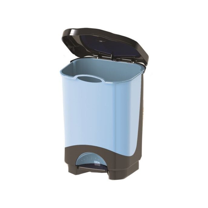 Cos gunoi cu pedala , bleu cu negru, 28L