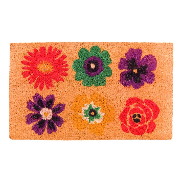 Covoras floare de gradina exterior, Sanger, fibra cocos 70 x 45 CM