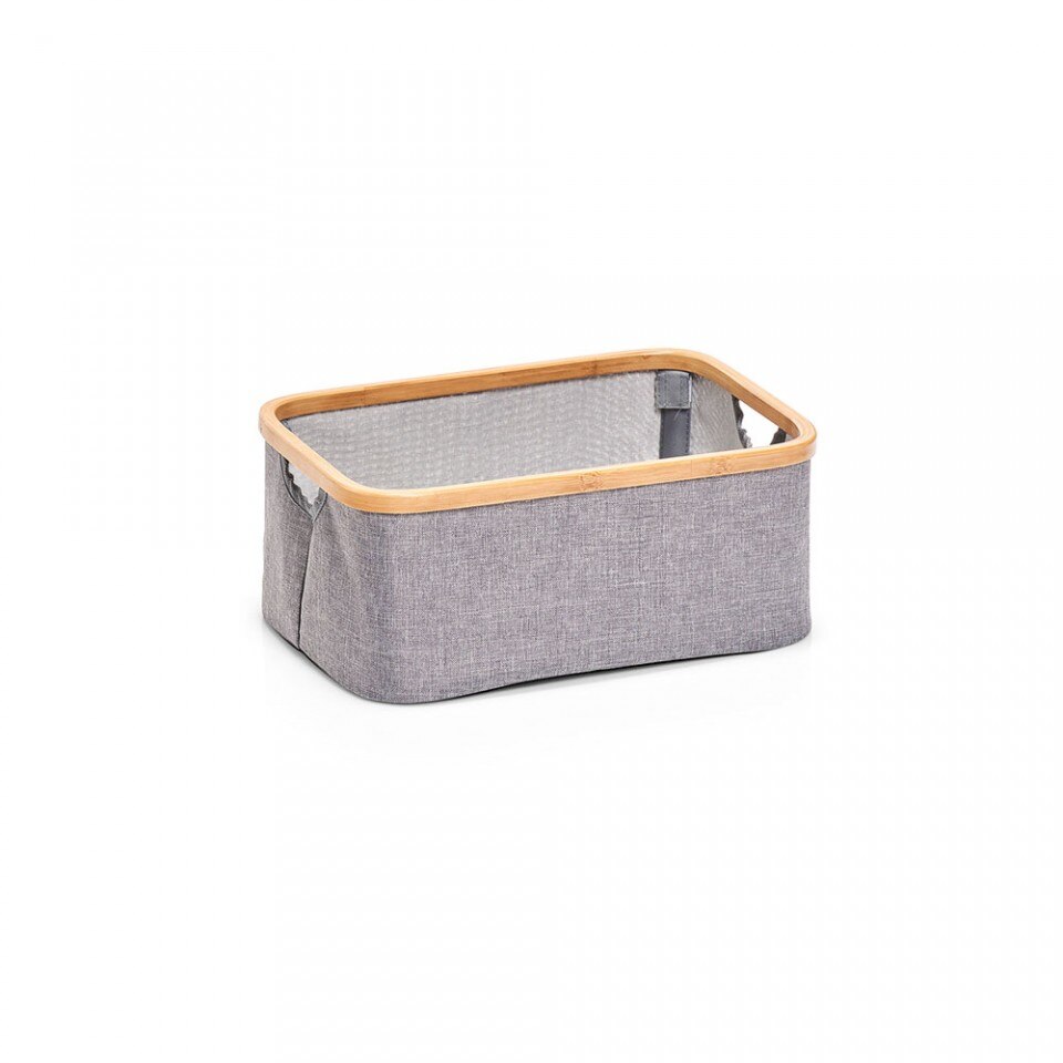 Cos gri din poliester si lemn,38 x 26 cm, Zeller