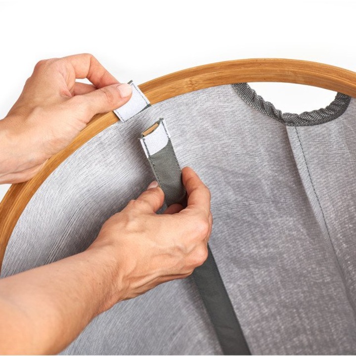 Cos de rufe cu margine din bambus, 50 L, ZELLER
