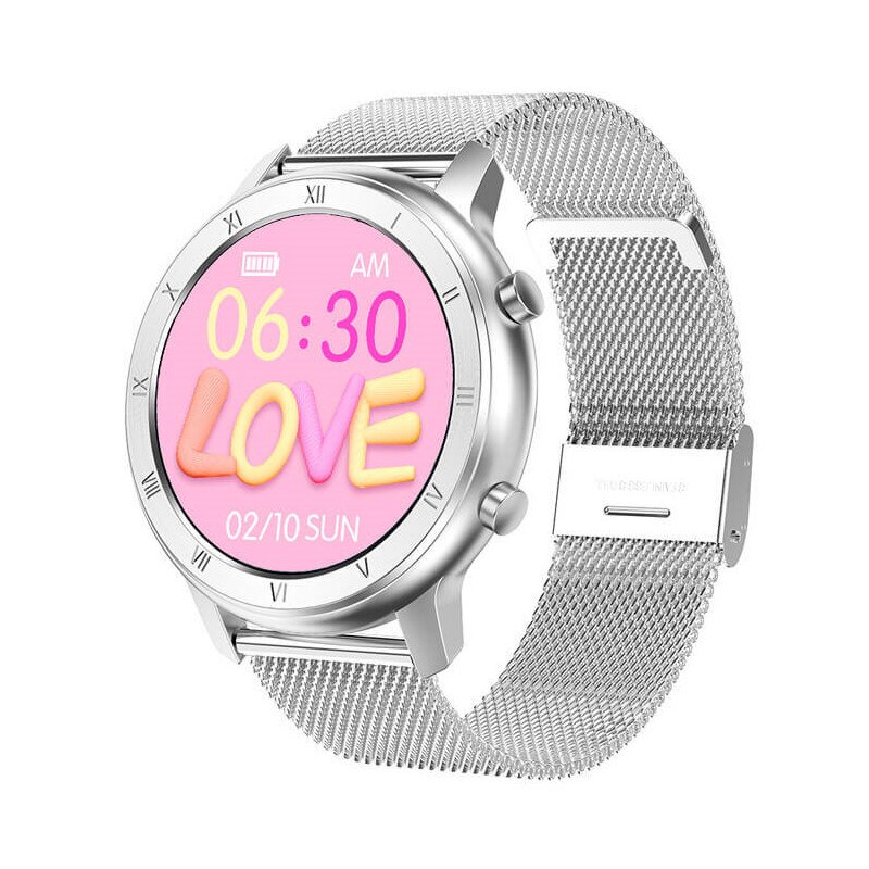 Ceas inteligent, SmartWatch cu Bluetooth, BPM, MMHG, SPO2, EKG, notificari, calendar menstrual, moduri sport S348 Argintiu