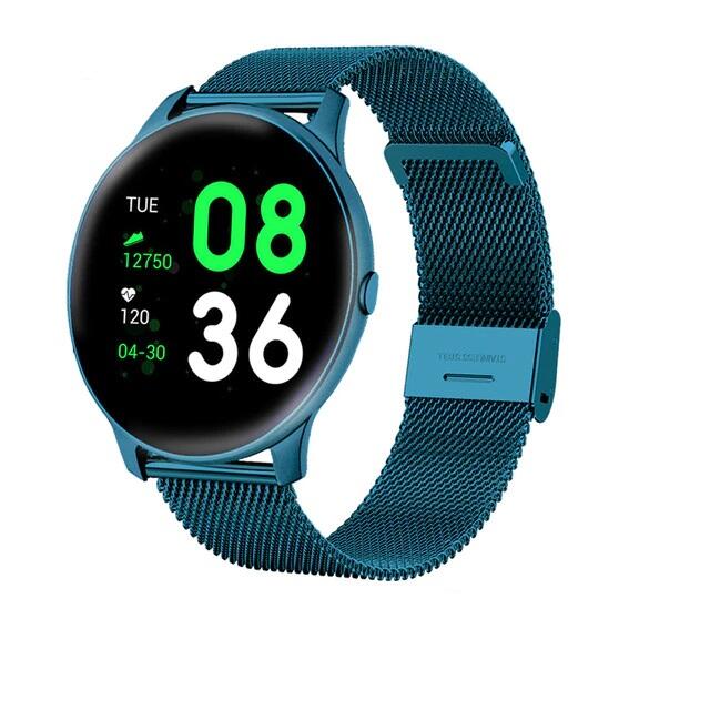 Ceas inteligent, SmartWatch cu Bluetooth, monitorizarea ritmului cardiac, notificari, alarma, functii Fitness S336 Albastru