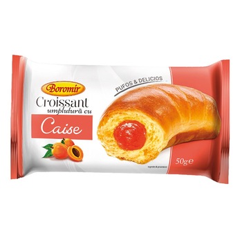 Bax 30 Croissante cu Crema de Caise Boromir, 50 g Bax 30 Croissante cu Crema de Caise Boromir, 50 g