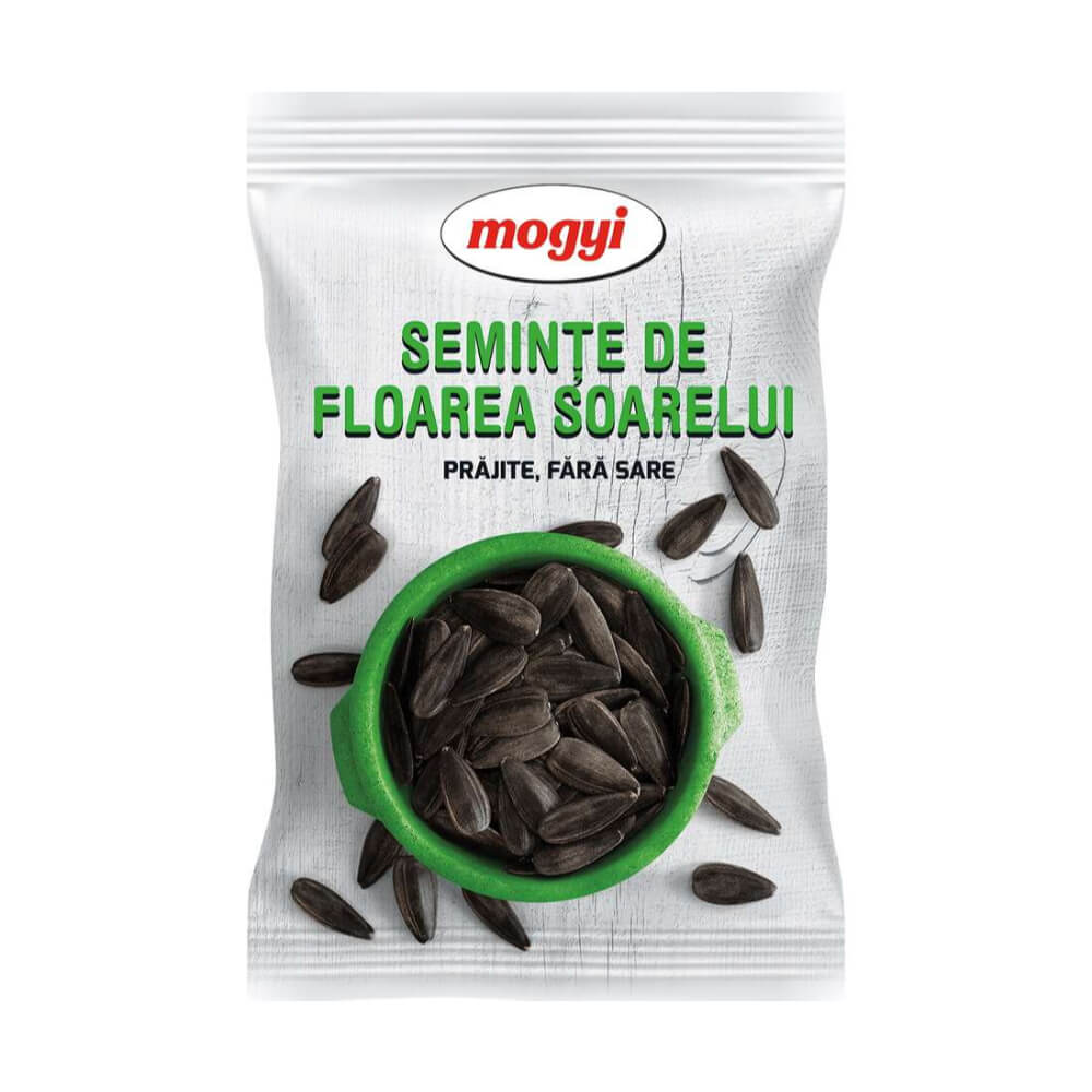 Seminte de Floarea Soarelui Negre MOGYI, Prajite si Nesarate, 40 g