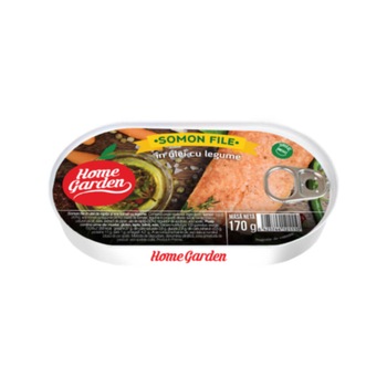 Somon File in Ulei cu Legume, Home Garden, 170 g Somon File in Ulei cu Legume, Home Garden, 170 g