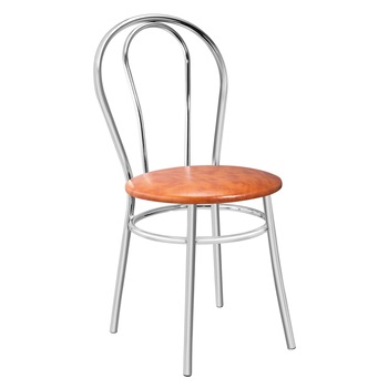 Scaun bucatarie, iMK®, fix, fara brate, cadru otel cromat, tapiterie imitatie piele maro deschis, 40 x 48 x 88 cm Scaun bucatarie, iMK®, fix, fara brate, cadru otel cromat, tapiterie imitatie piele maro deschis, 40 x 48 x 88 cm