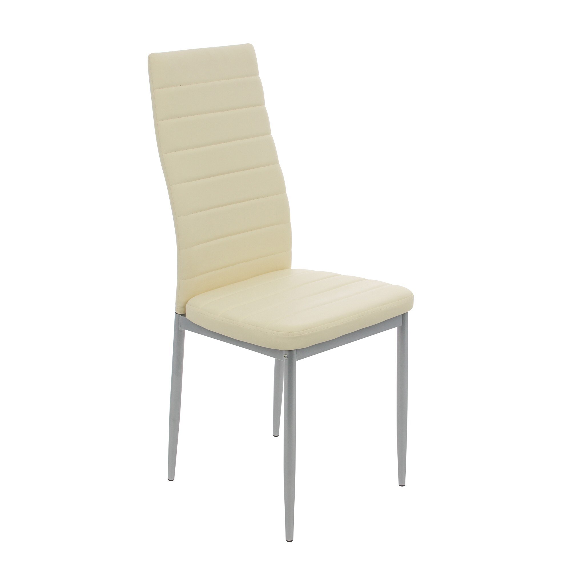 Scaun bucatarie, iMK®, fix, fara brate, cadru otel, tapiterie PVC, crem, 52 x 45.5 x 82.5 cm