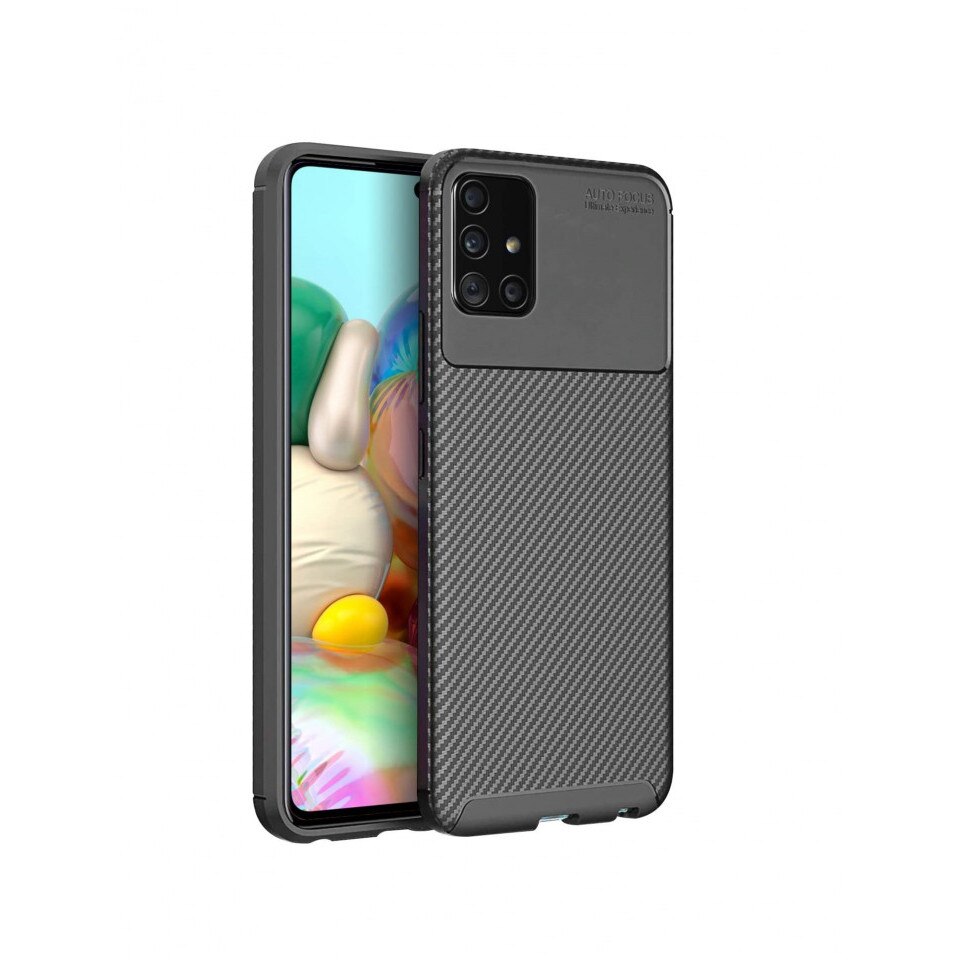 Husa Auto Focus Carbon compatibila cu Samsung Galaxy A71- Negru