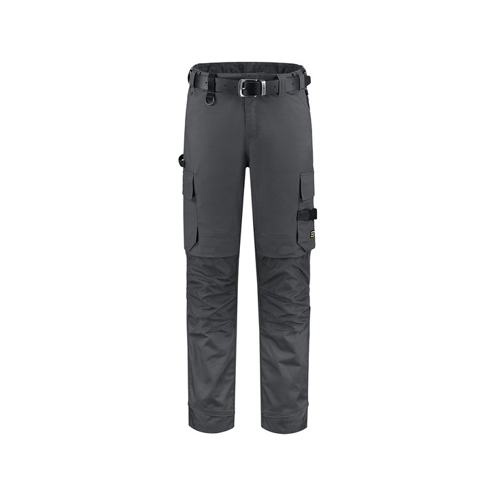 Работен унисекс панталон Malfini, ниска талия, многофункционални джобове, ластик, тъмно сив, 52